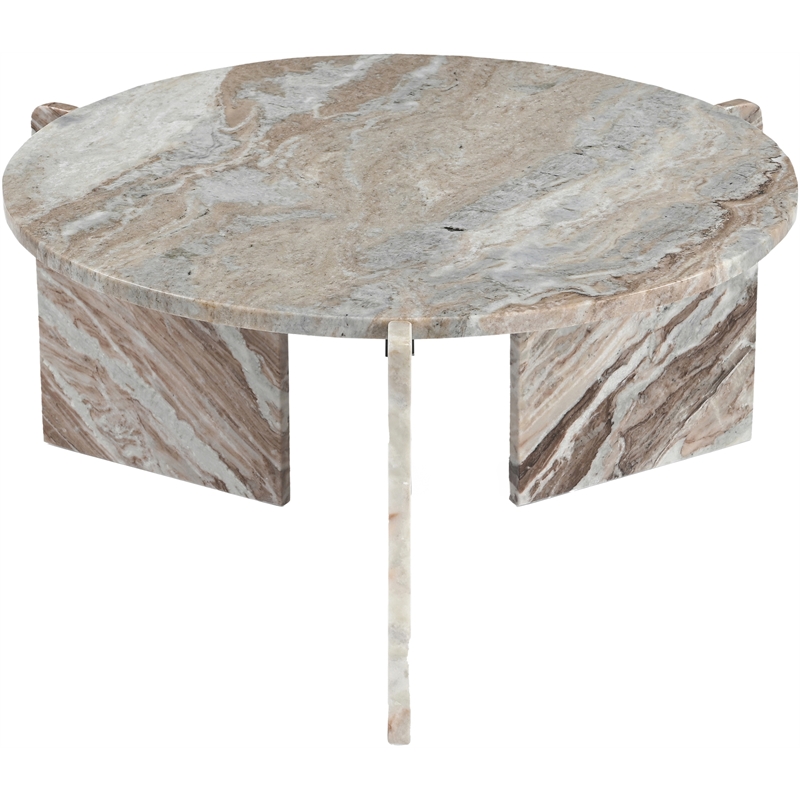 Meridian Furniture Vernazza Brown Genuine Marble Coffee Table