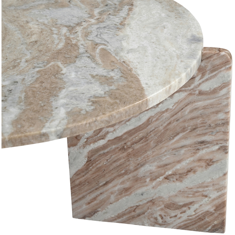 Meridian Furniture Vernazza Brown Genuine Marble Coffee Table