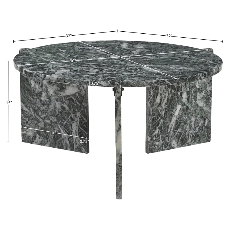 Meridian Furniture Vernazza Green Genuine Marble Coffee Table