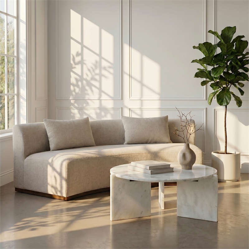 Meridian Furniture Vernazza White Genuine Marble Coffee Table
