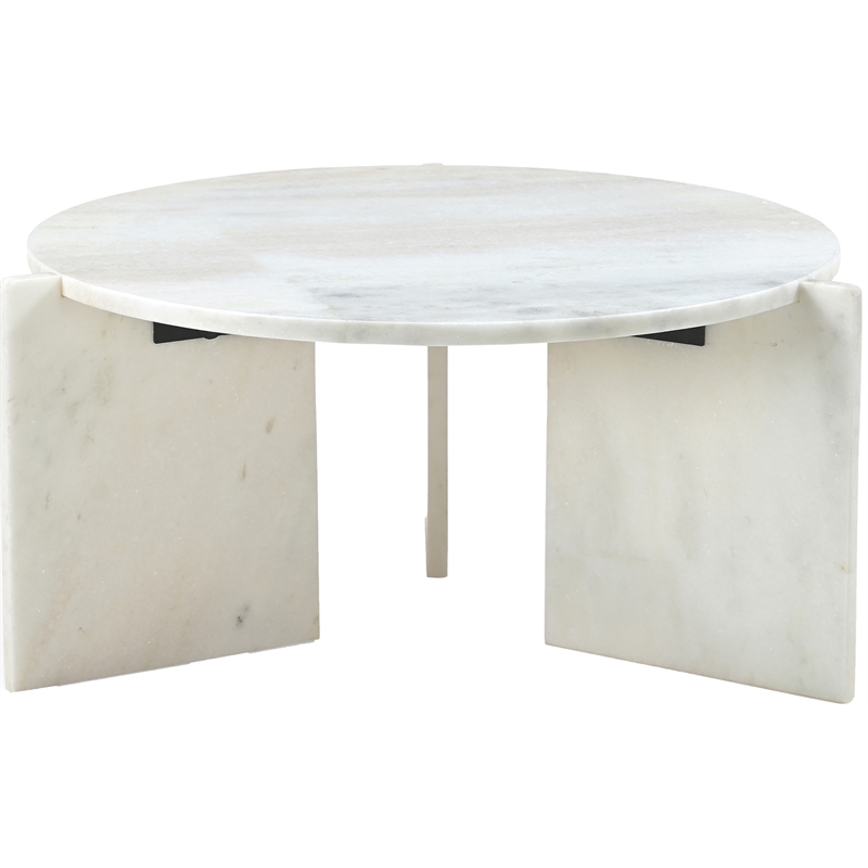 Meridian Furniture Vernazza White Genuine Marble Coffee Table