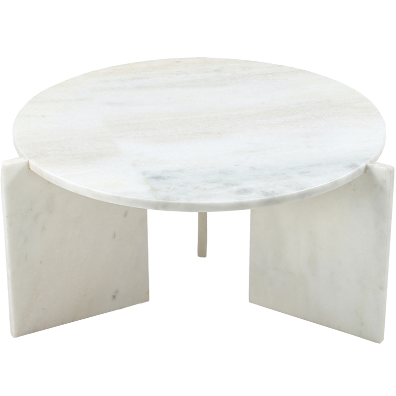 Meridian Furniture Vernazza White Genuine Marble Coffee Table