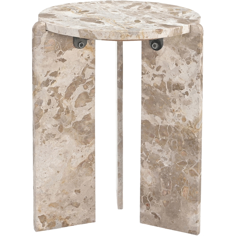 Meridian Furniture Vernazza Beige Genuine Marble End / Side Table