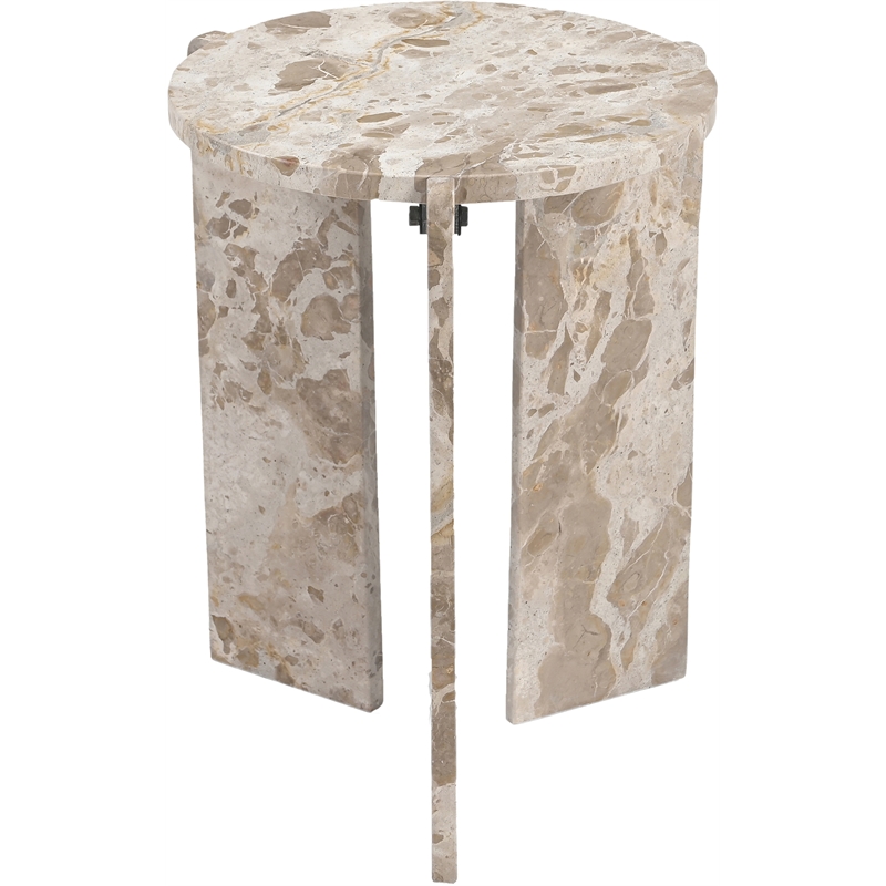 Meridian Furniture Vernazza Beige Genuine Marble End / Side Table