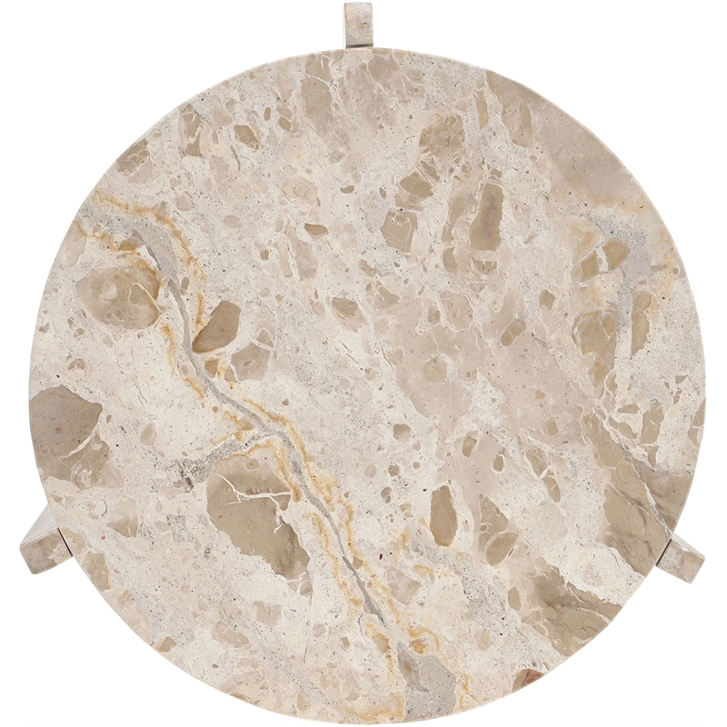 Meridian Furniture Vernazza Beige Genuine Marble End / Side Table