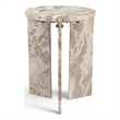Meridian Furniture Vernazza Beige Genuine Marble End / Side Table