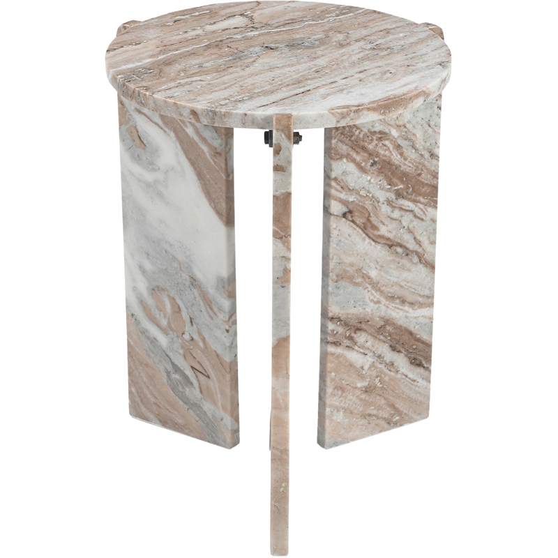 Meridian Furniture Vernazza Brown Genuine Marble End / Side Table