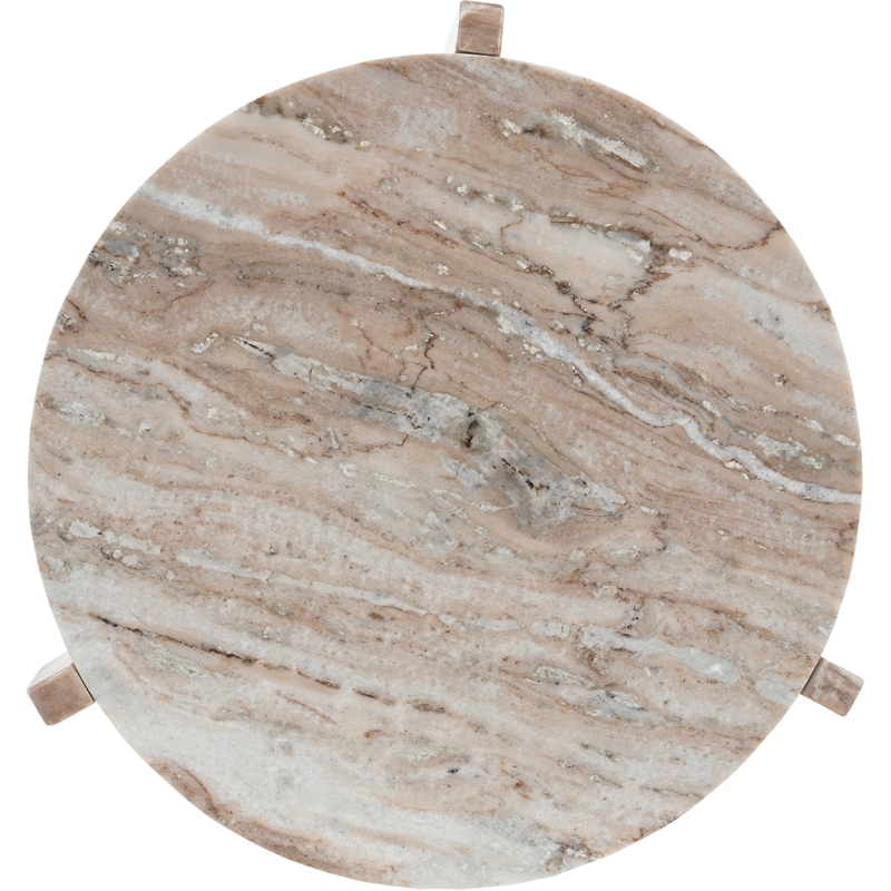 Meridian Furniture Vernazza Brown Genuine Marble End / Side Table