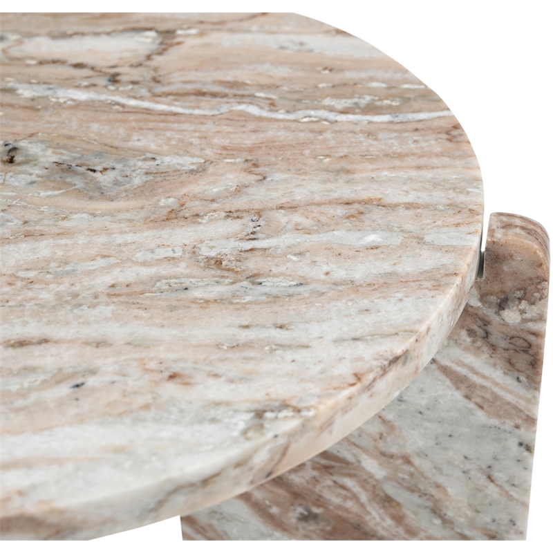 Meridian Furniture Vernazza Brown Genuine Marble End / Side Table