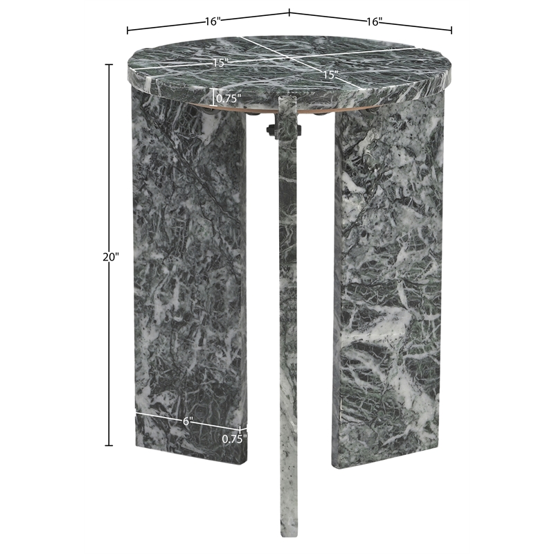 Meridian Furniture Vernazza Green Genuine Marble End / Side Table