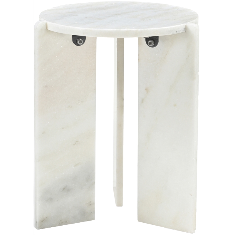 Meridian Furniture Vernazza White Genuine Marble End / Side Table