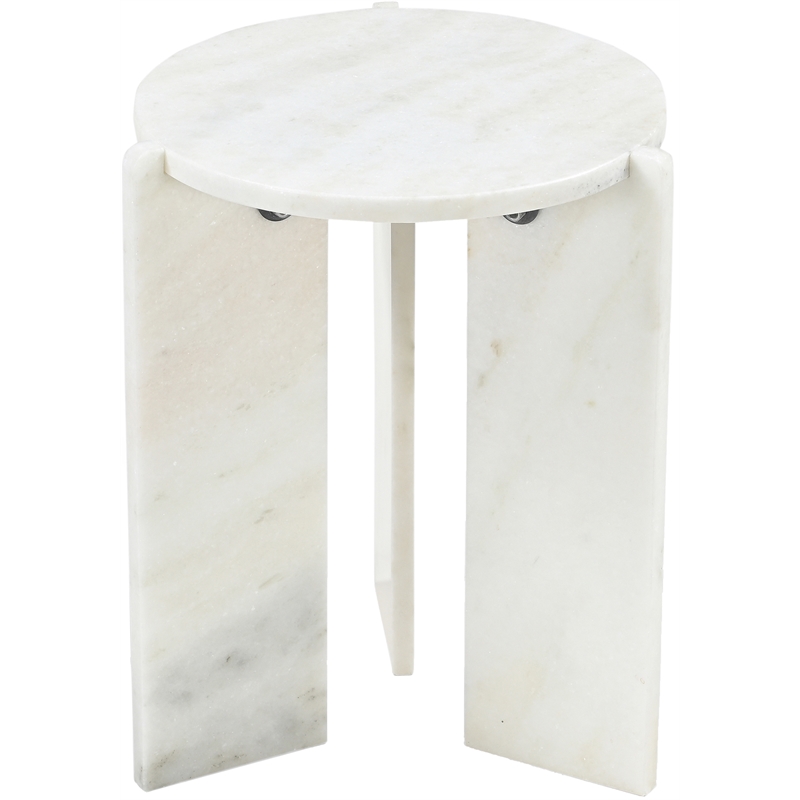 Meridian Furniture Vernazza White Genuine Marble End / Side Table