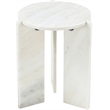 Meridian Furniture Vernazza White Genuine Marble End / Side Table