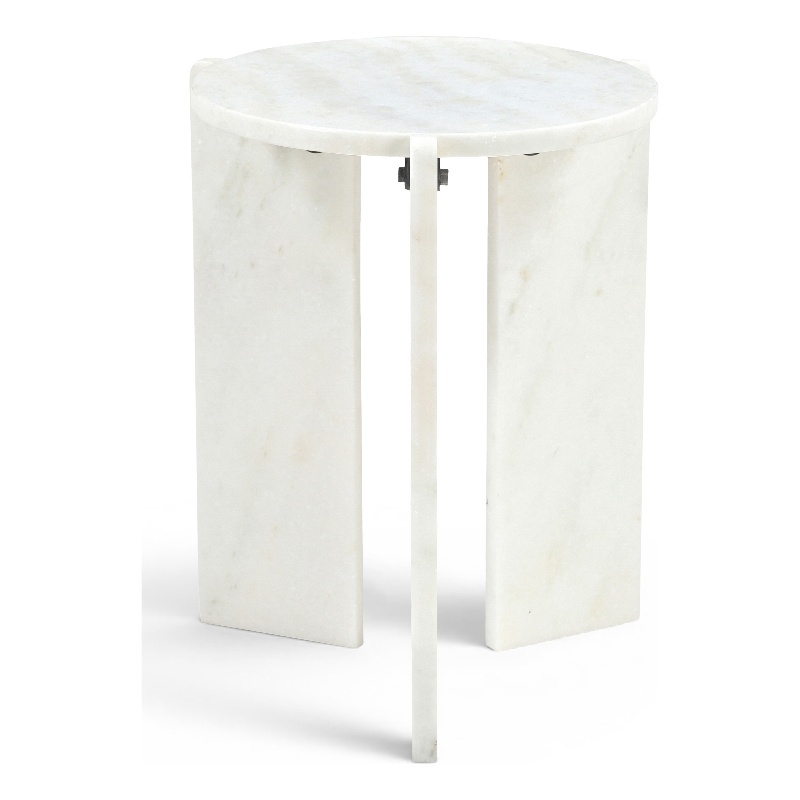 Meridian Furniture Vernazza White Genuine Marble End / Side Table