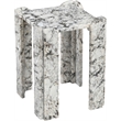 Meridian Furniture Ravello Alaska Genuine Marble End / Side Table