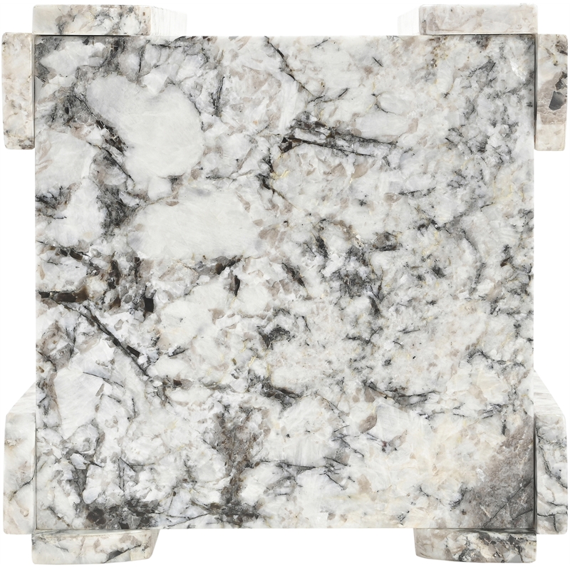 Meridian Furniture Ravello Alaska Genuine Marble End / Side Table