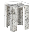 Meridian Furniture Ravello Alaska Genuine Marble End / Side Table