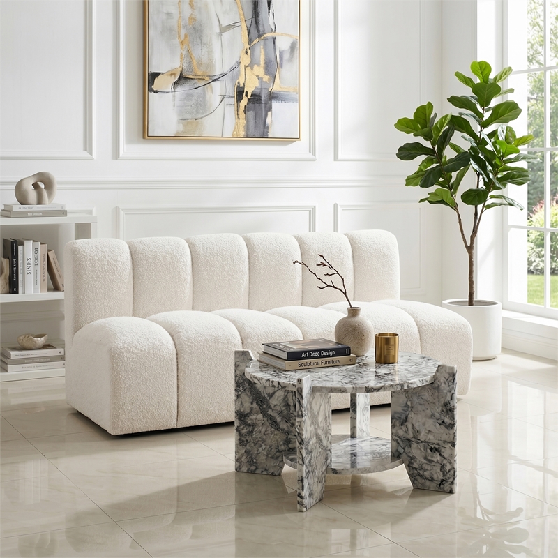 Meridian Furniture Soriano Alaska Genuine Marble Coffee Table