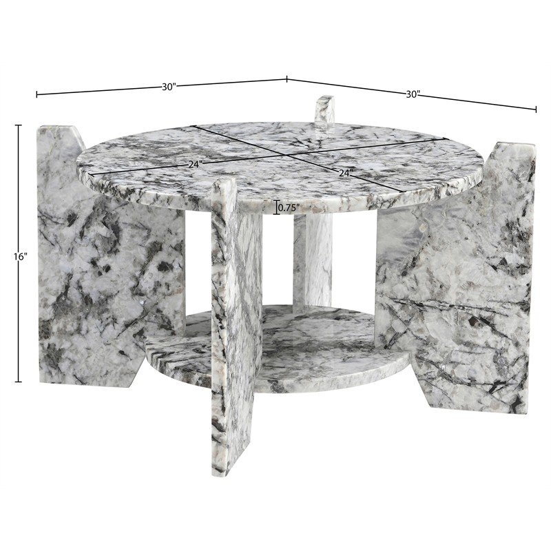 Meridian Furniture Soriano Alaska Genuine Marble Coffee Table