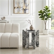 Meridian Furniture Soriano Alaska Genuine Marble End / Side Table