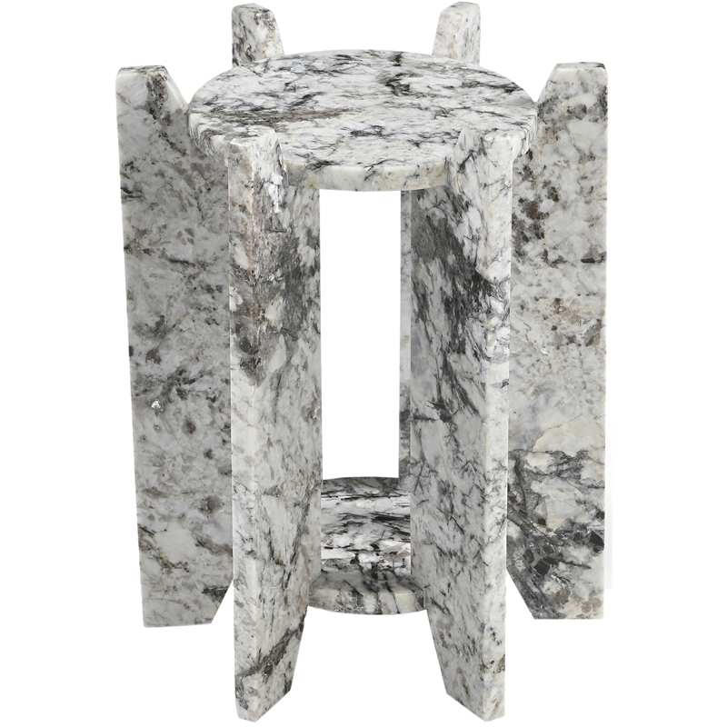 Meridian Furniture Soriano Alaska Genuine Marble End / Side Table