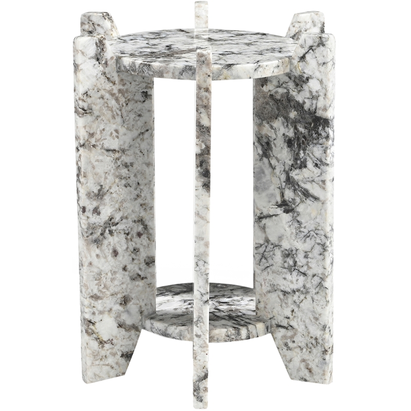 Meridian Furniture Soriano Alaska Genuine Marble End / Side Table
