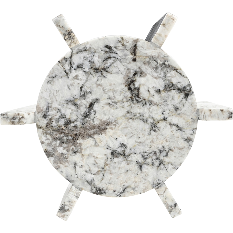 Meridian Furniture Soriano Alaska Genuine Marble End / Side Table