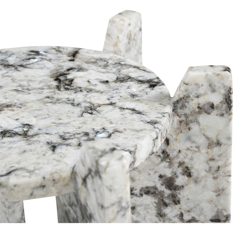 Meridian Furniture Soriano Alaska Genuine Marble End / Side Table