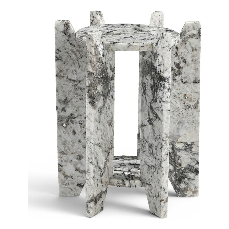 Meridian Furniture Soriano Alaska Genuine Marble End / Side Table