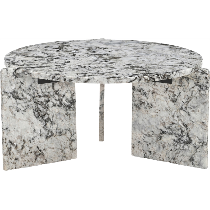 Meridian Furniture Vernazza Alaska Genuine Marble Coffee Table