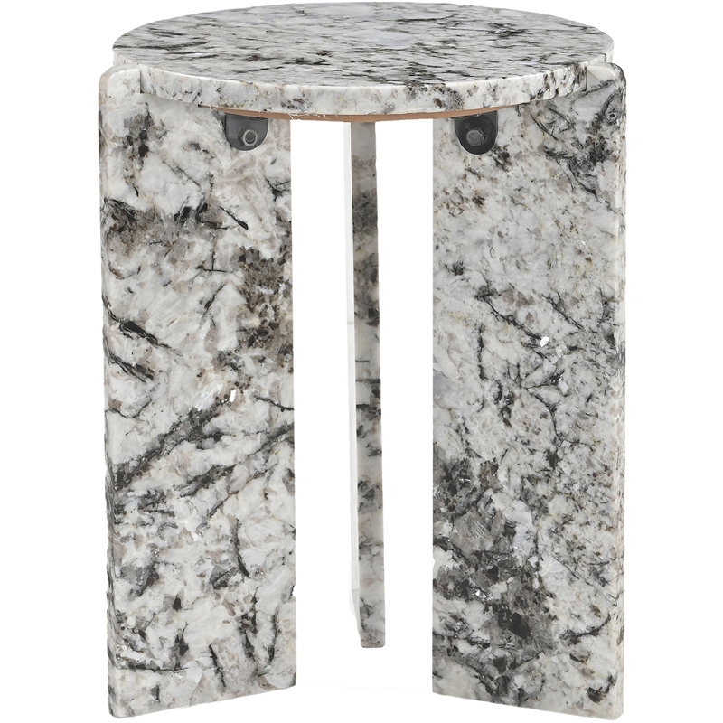 Meridian Furniture Vernazza Alaska Genuine Marble End / Side Table