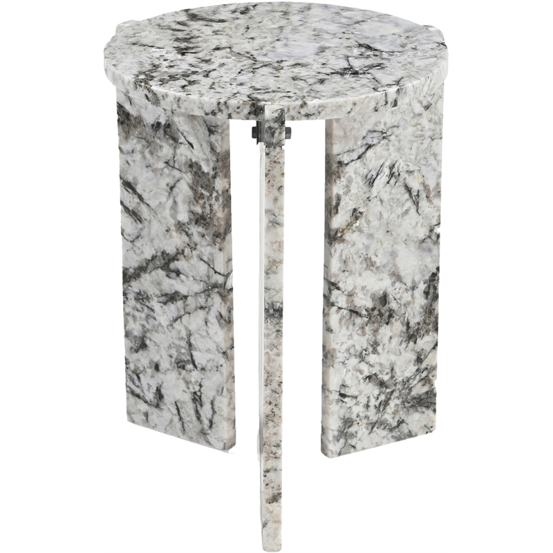 Meridian Furniture Vernazza Alaska Genuine Marble End / Side Table