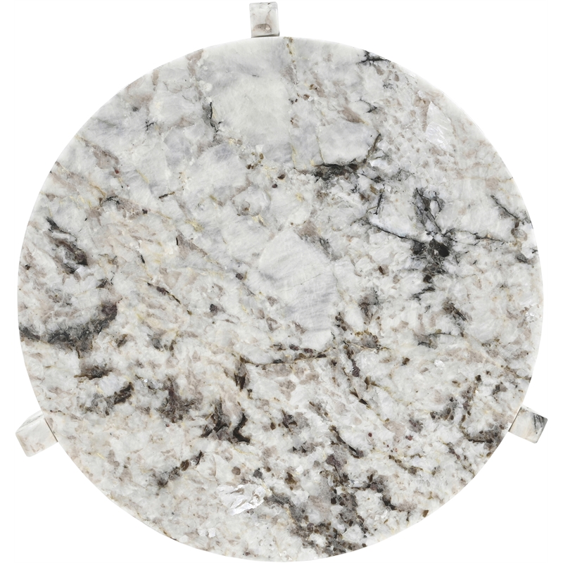 Meridian Furniture Vernazza Alaska Genuine Marble End / Side Table