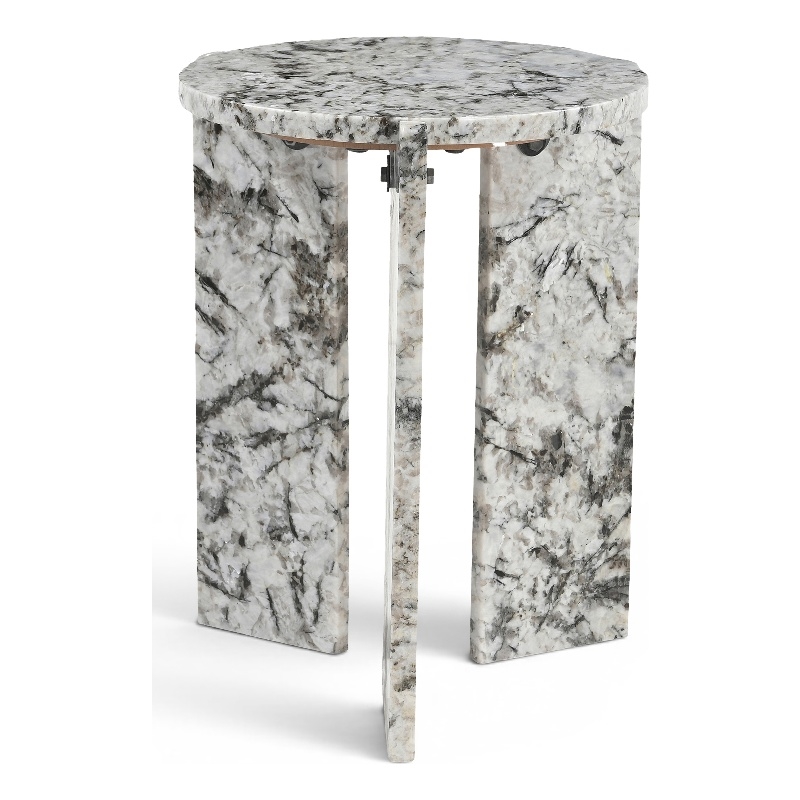 Meridian Furniture Vernazza Alaska Genuine Marble End / Side Table