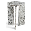 Meridian Furniture Vernazza Alaska Genuine Marble End / Side Table
