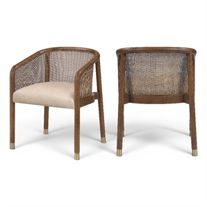 Meridian Furniture Sylvan Beige Vegan Leather Dining Chair (Set of 2)