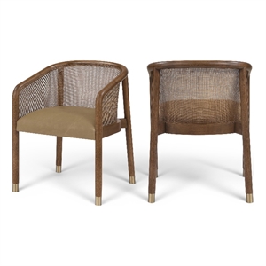 Meridian Furniture Sylvan Brown Vegan Leather Dining Chair (Set of 2)