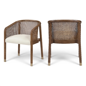 Meridian Furniture Sylvan Cream Vegan Leather Dining Chair (Set of 2)