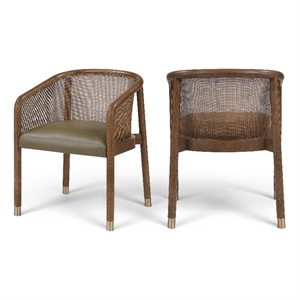 Meridian Furniture Sylvan Olive Vegan Leather Dining Chair (Set of 2)