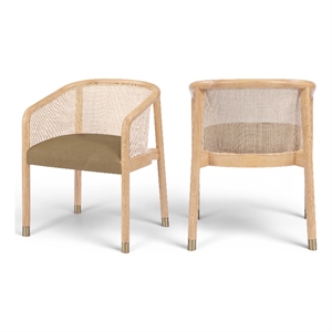 Meridian Furniture Sylvan Brown Vegan Leather Dining Chair (Set of 2)