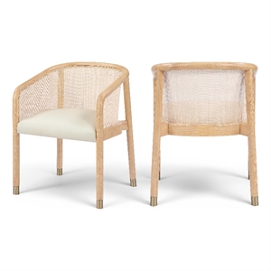 Meridian Furniture Sylvan Cream Vegan Leather Dining Chair (Set of 2)