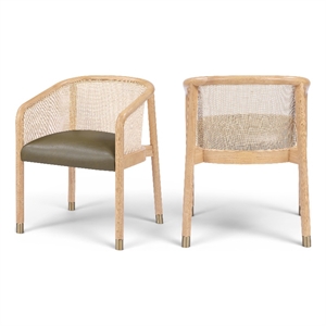 Meridian Furniture Sylvan Olive Vegan Leather Dining Chair (Set of 2)