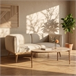 Meridian Furniture Gild Beige Genuine Marble Top And Aluminum Base Coffee Table