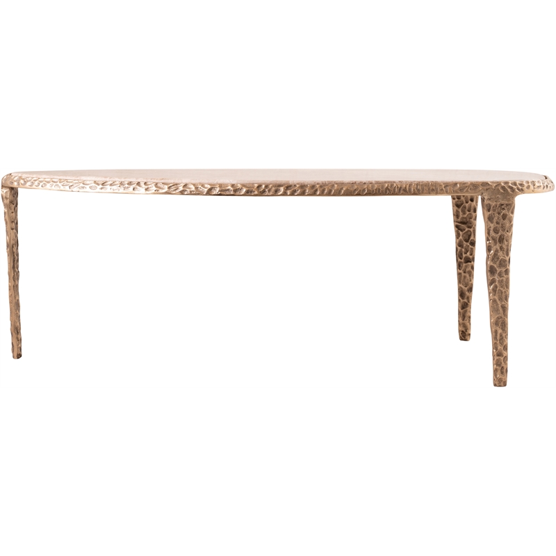 Meridian Furniture Gild Beige Genuine Marble Top And Aluminum Base Coffee Table