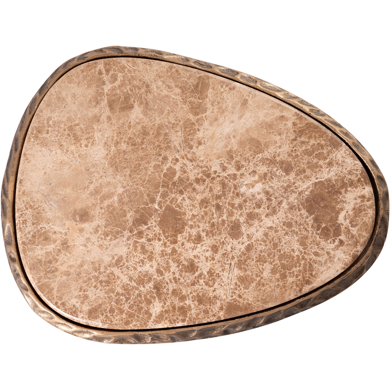 Meridian Furniture Gild Beige Genuine Marble Top End / Side Table