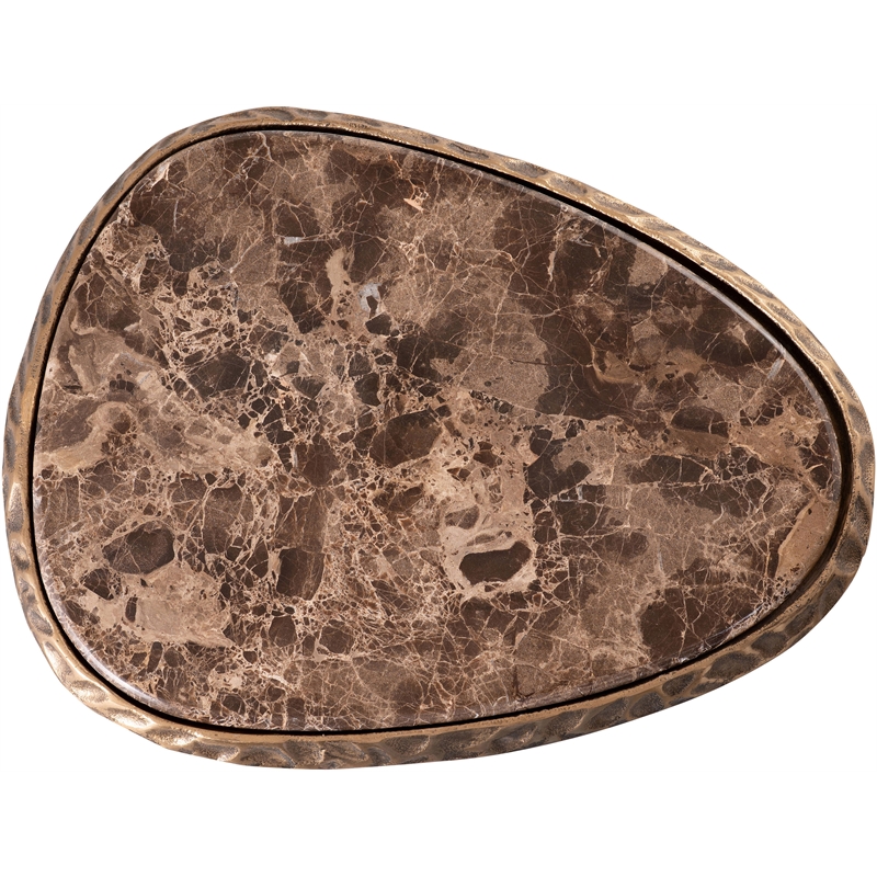 Meridian Furniture Gild Brown Genuine Marble Top End / Side Table