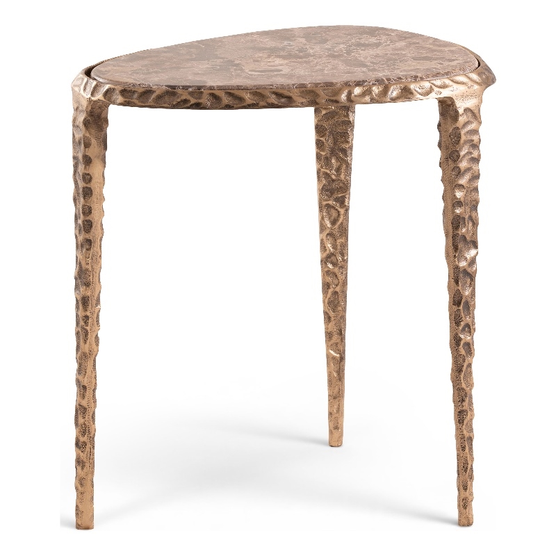 Meridian Furniture Gild Brown Genuine Marble Top End / Side Table