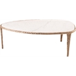 Meridian Furniture Gild White Genuine Marble Top And Aluminum Base Coffee Table