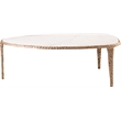 Meridian Furniture Gild White Genuine Marble Top And Aluminum Base Coffee Table