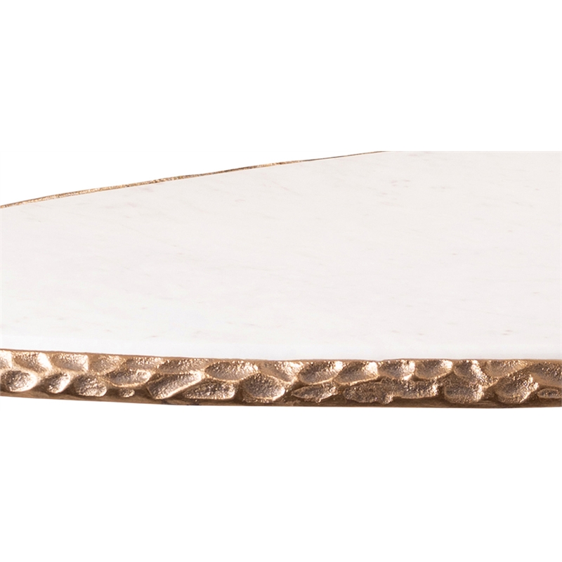 Meridian Furniture Gild White Genuine Marble Top And Aluminum Base Coffee Table